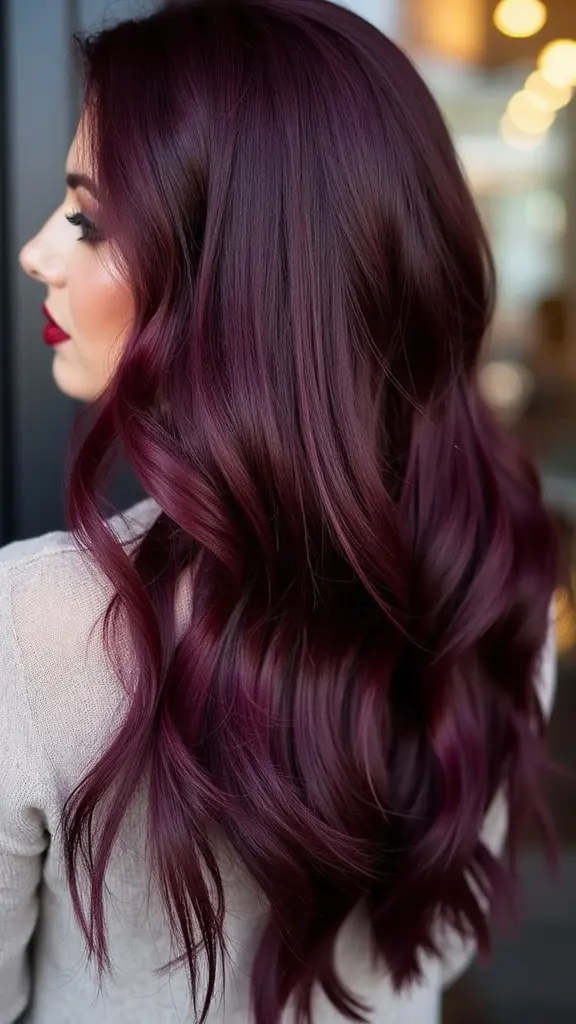 Picture a rich, wine-colored mane that exudes confidence and depth.